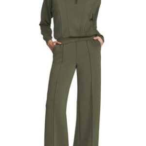 FARALIZA Women's 2-Piece Lounge Set: 2024 Half Zip Sweatshirt & Wide Leg Sweatpants
