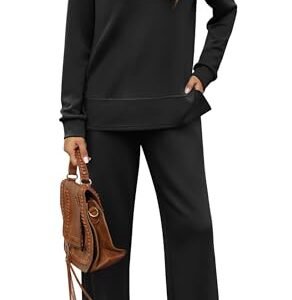 FARALIZA Women's Cozy Lounge Set for Casual Travel - Fashionable Wide Leg Tracksuit