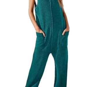 FARALIZA Women's Casual Sleeveless Knit Jumpsuit with Pockets