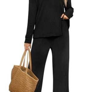 FARALIZA Women's Cozy Two-Piece Lounge Set with Pockets